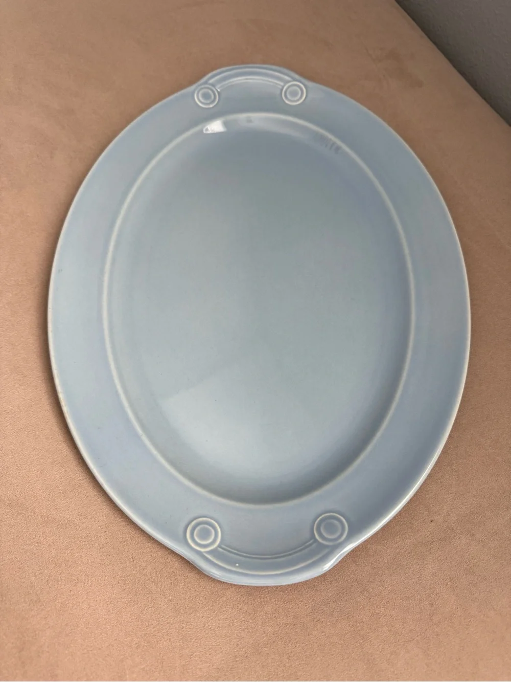 Taylor Smith Taylor USA Vintage LURAY PASTELS BLUE Oval Serving Platter 13”x9.75